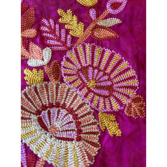 Sana Safinaz Kameez Tunic M Pink Multicolor Embroidered Kaftan Long Sleeve NWOT - Picture 9 of 9